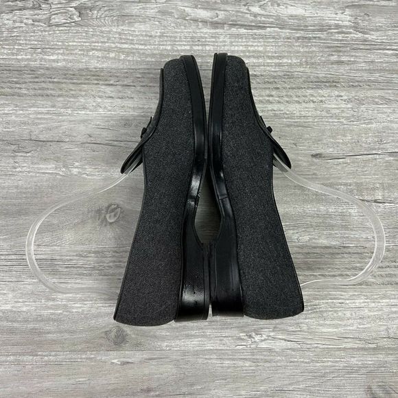 Stuart Weitzman Gray Loafer Tortoise Trim Size 5.5 Slip-On Designer Shoes Flats - Picture 6 of 9